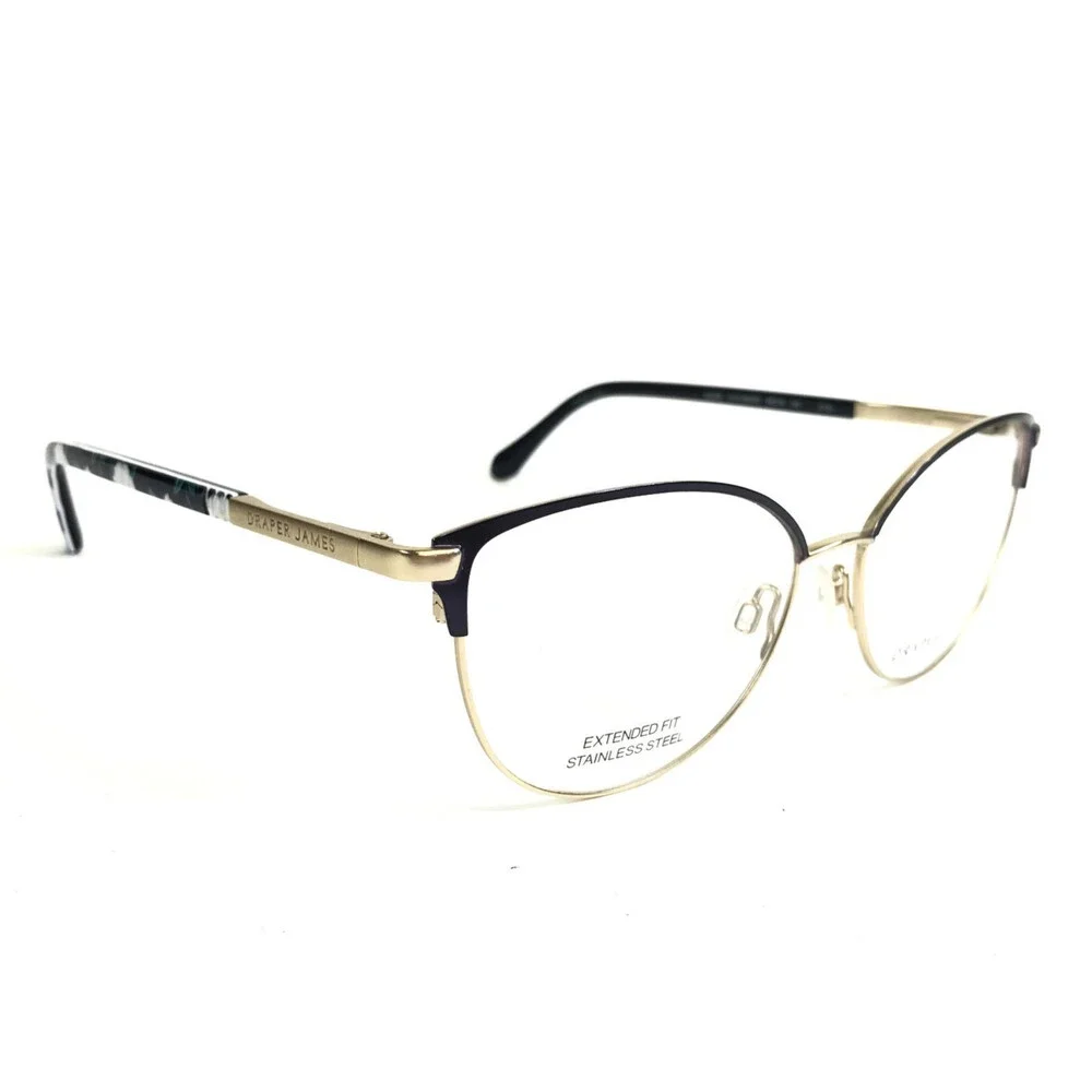 Draper James Eyeglasses Frames DJ5028 414 INDIGO Polished Blue Gold 56-16-145